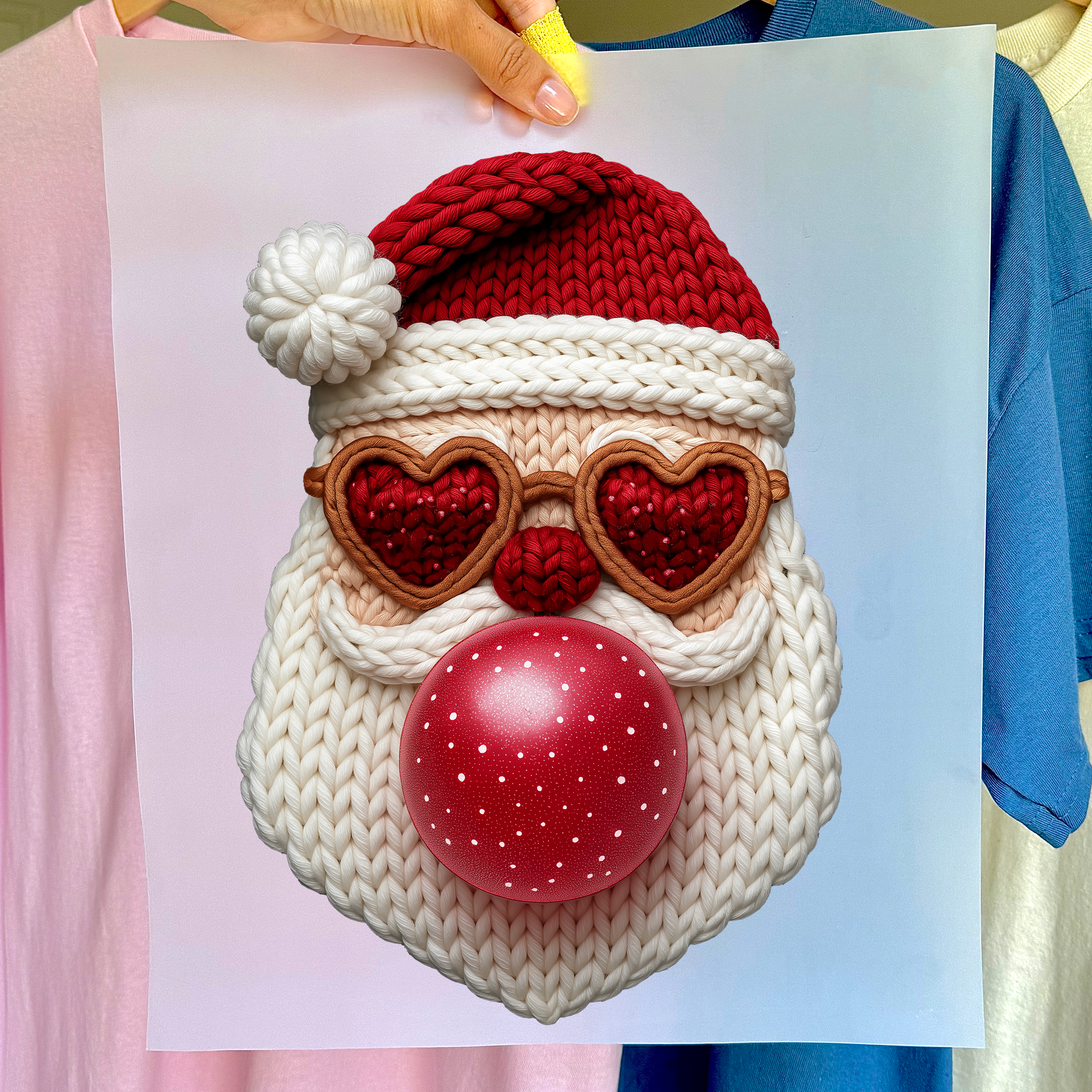 Santa Crochet DTF Transfer