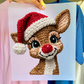 Christmas Reindeer Crochet DTF Transfer 1003