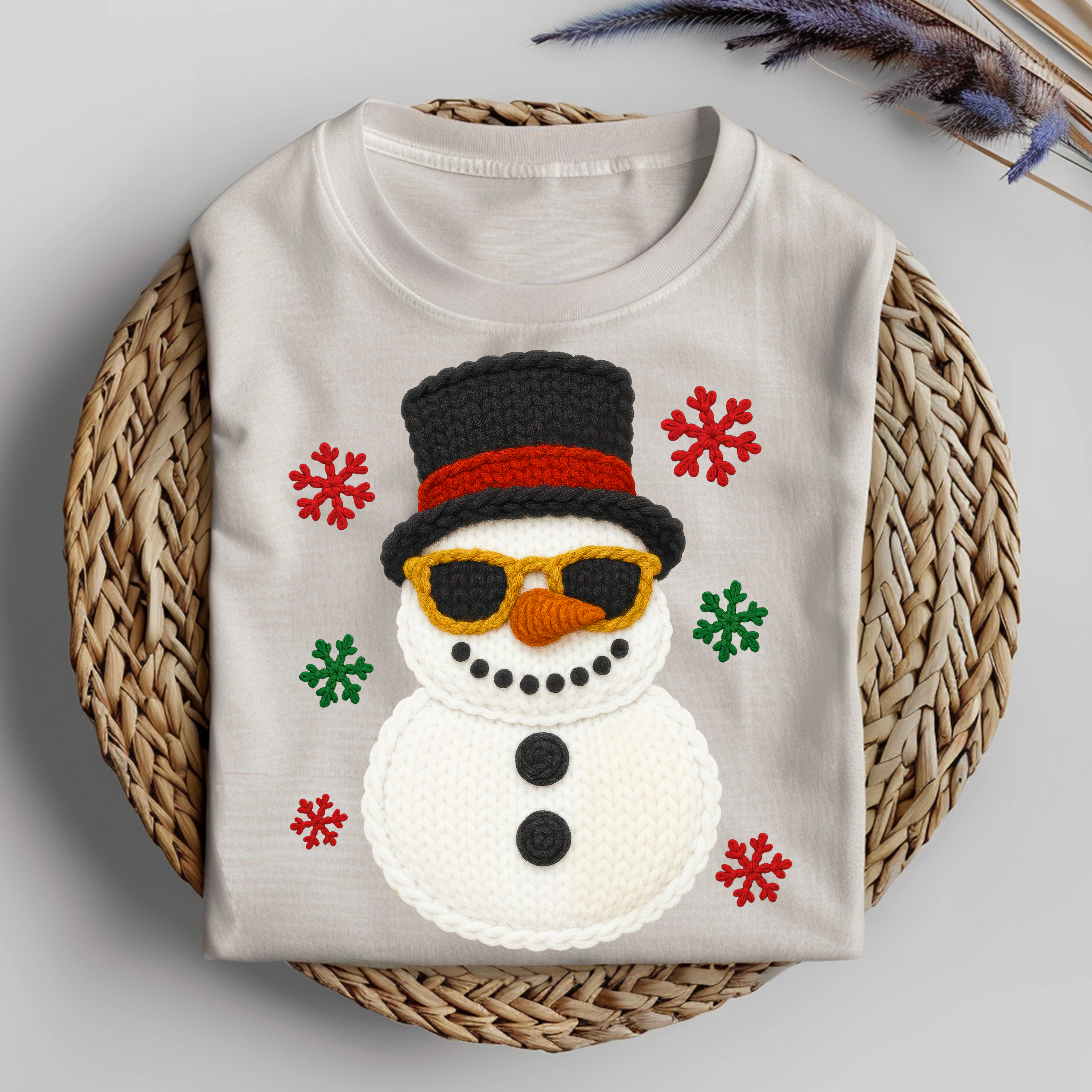 Snowman Crochet DTF Transfer