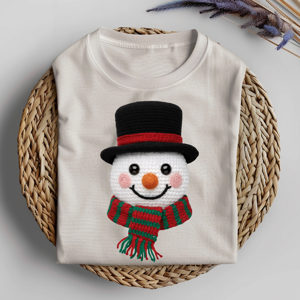 Snowman Crochet DTF Transfer