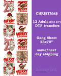 Christmas DTF Transfers Gang Sheet