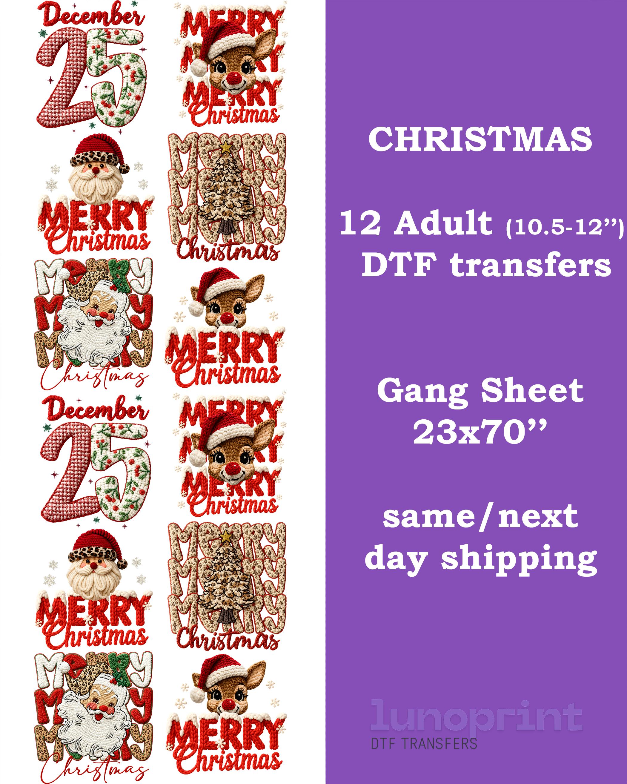 Christmas DTF Transfers Gang Sheet