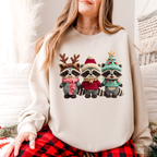 Christmas Raccoons DTF transfer