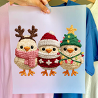 Christmas Chickens DTF transfer