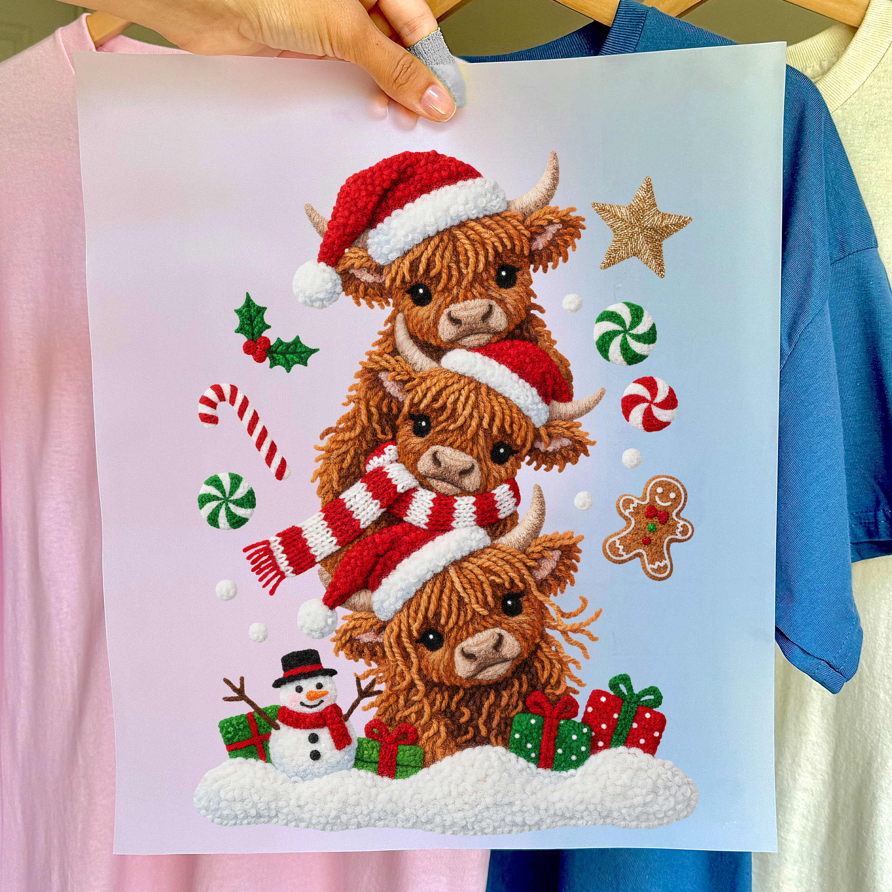 Highland Cows Christmas DTF Transfer