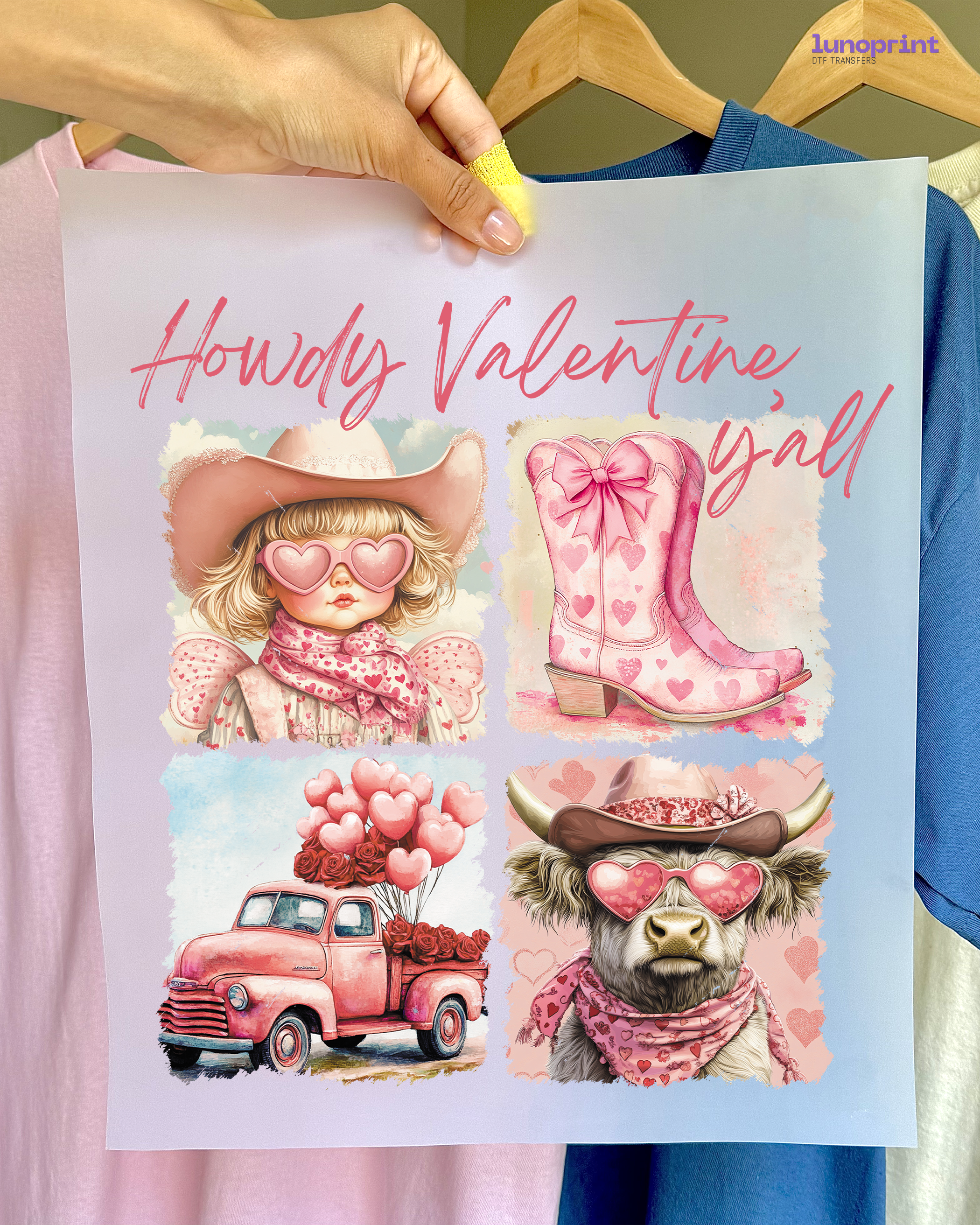 Howdy Valentine's Day DTF Transfer 1058