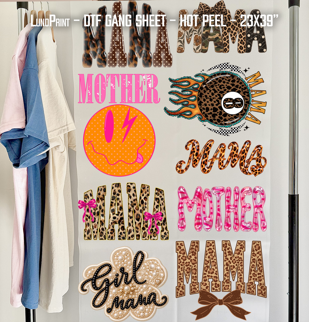 Mama DTF Gang Sheet 23x39 in. Fall Ready-to-press Heat transfers 9290