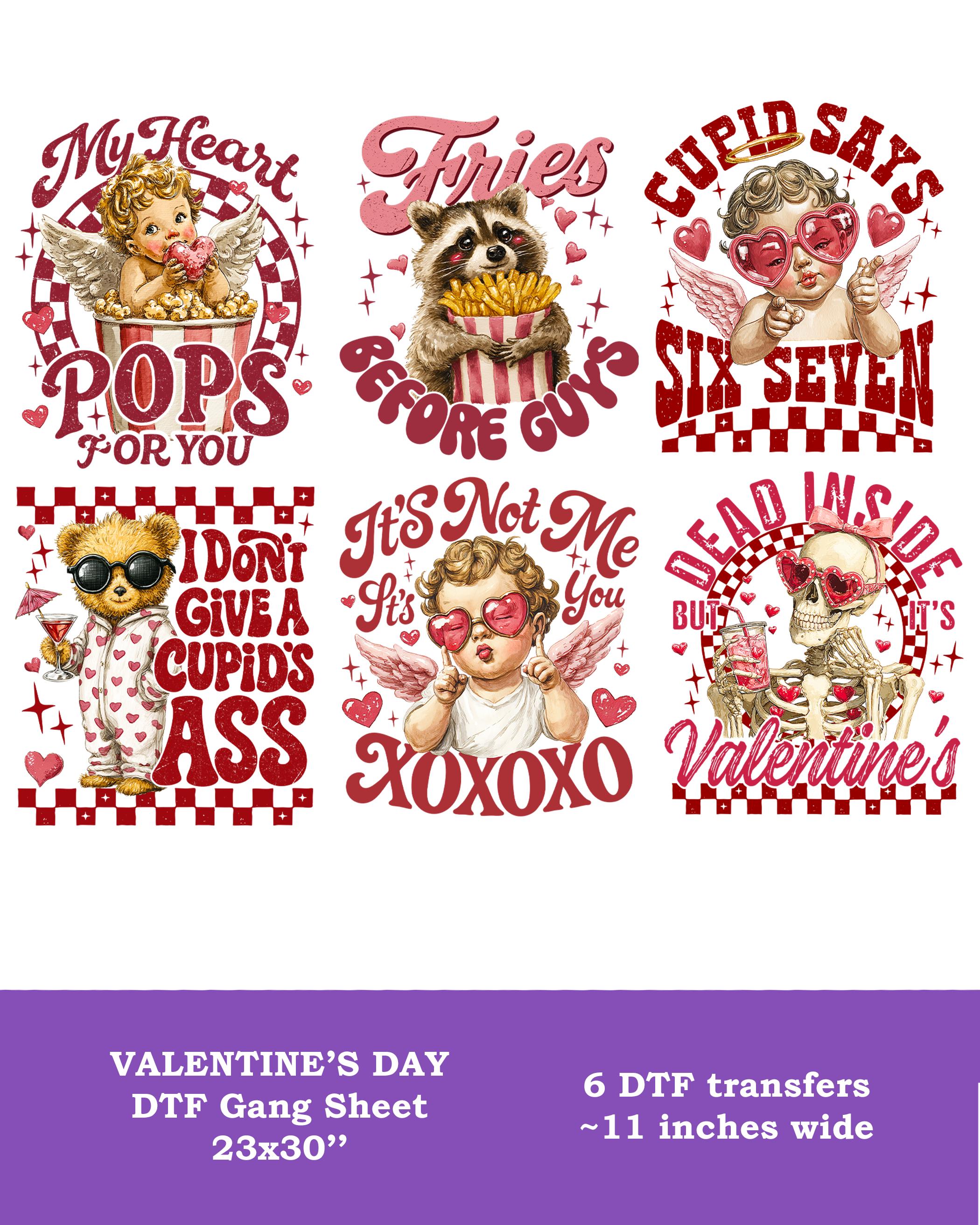 Funny Valentine's Day DTF Gang Sheet