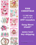 Pink Christmas DTF Gang Sheet