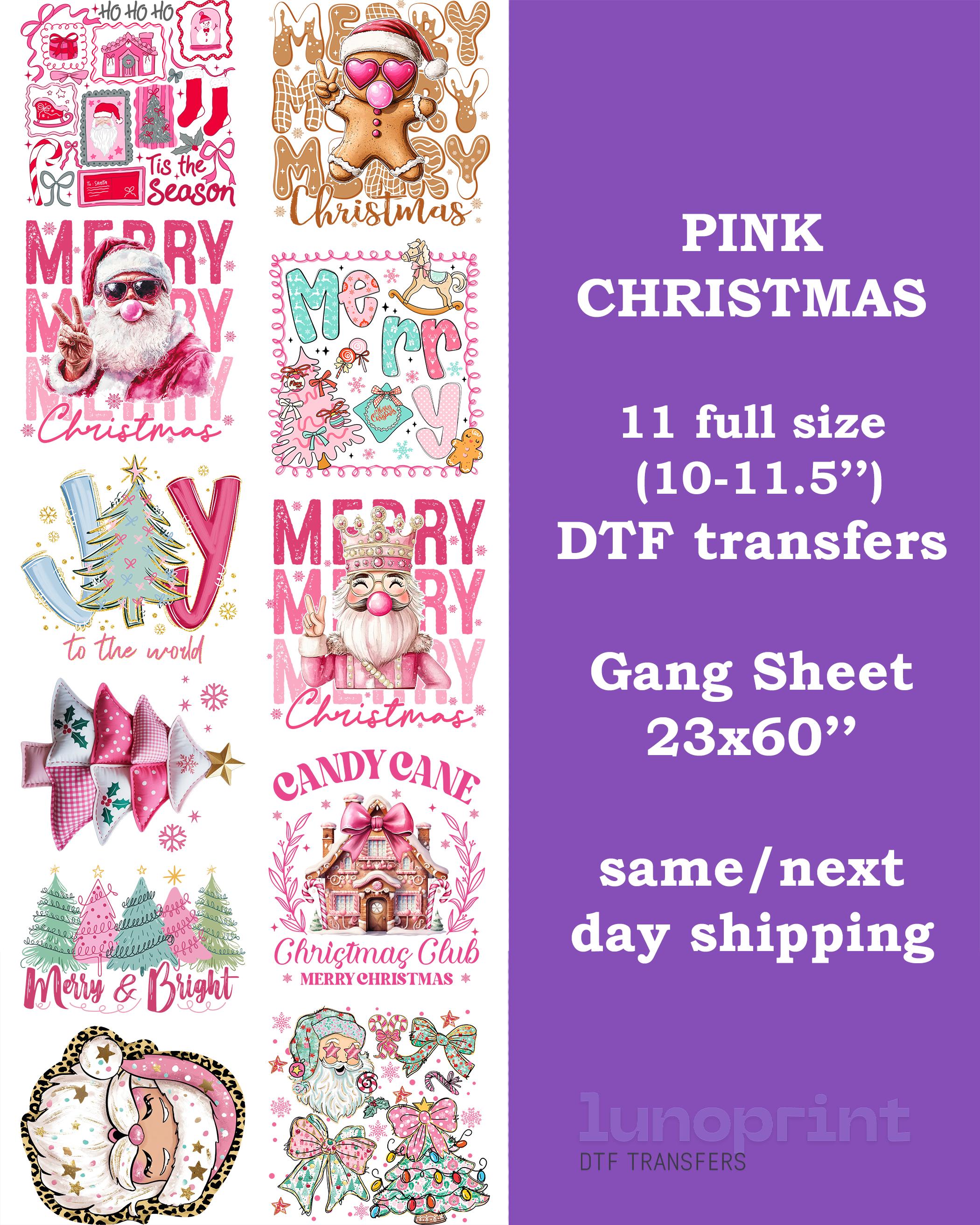 Pink Christmas DTF Gang Sheet