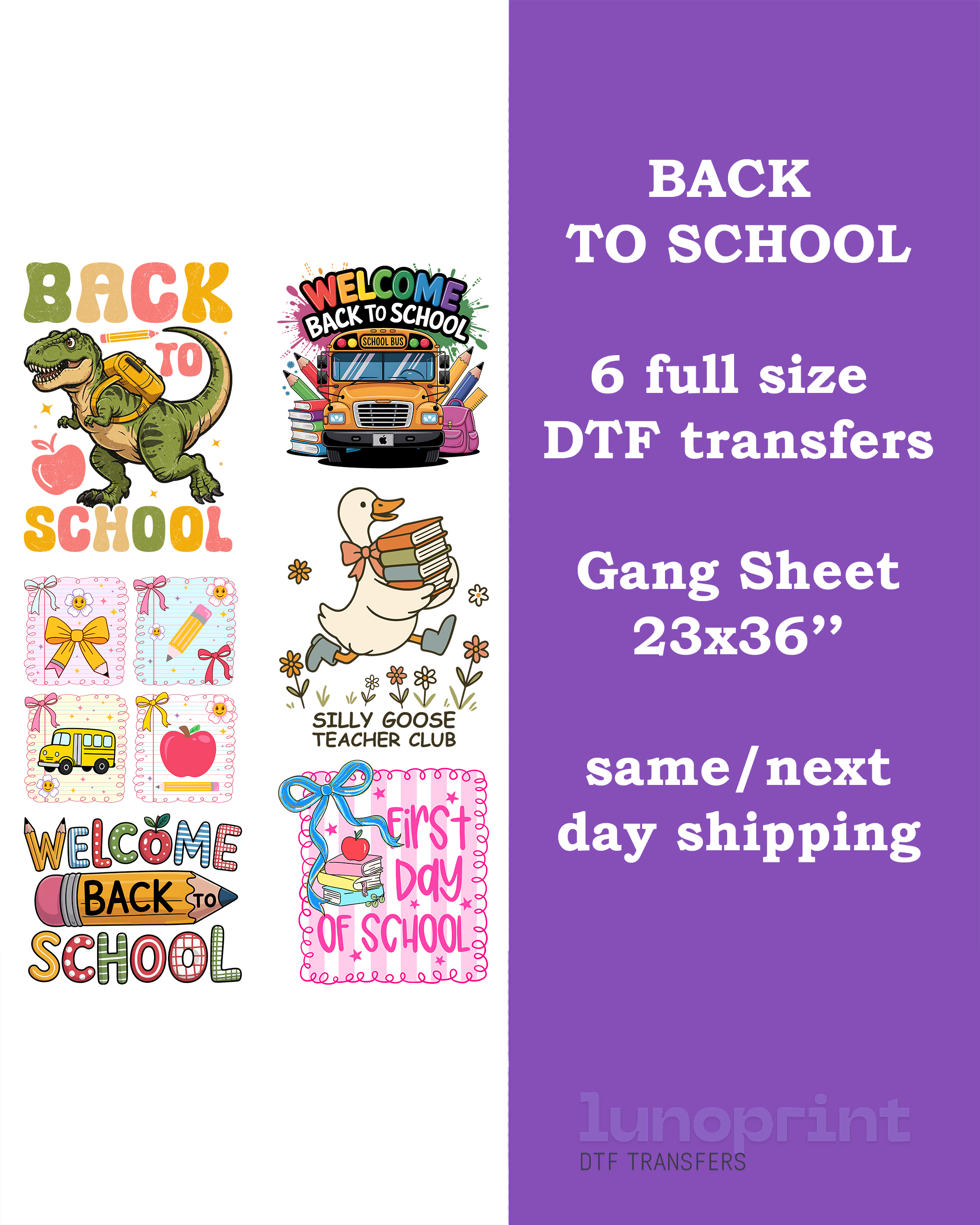 Back to School DTF Gang Sheet