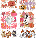 Halloween DTF Gang Sheet, 23x30 in. 6 Cute Ready to Press Heat transfers