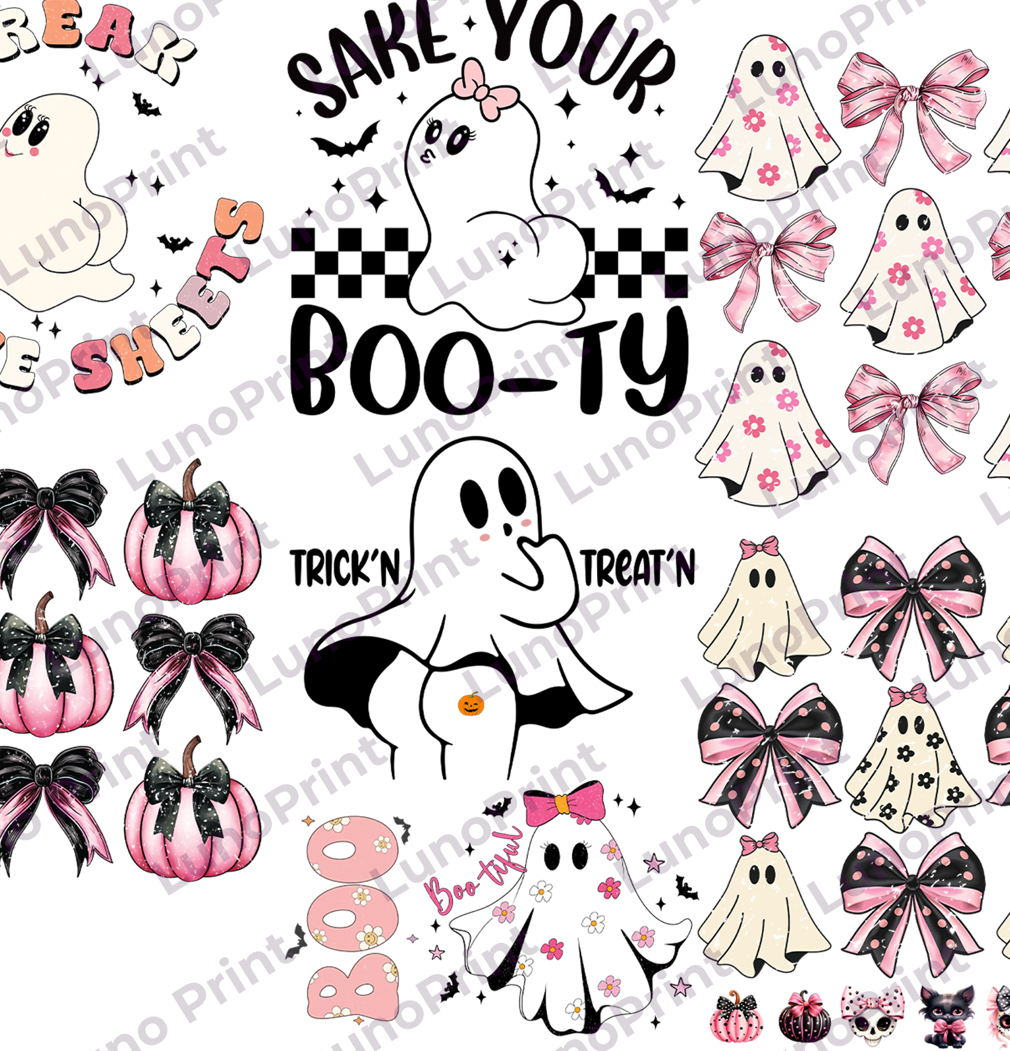 Halloween DTF Gang Sheet, 23x40 in. Ready-to-press Heat transfers