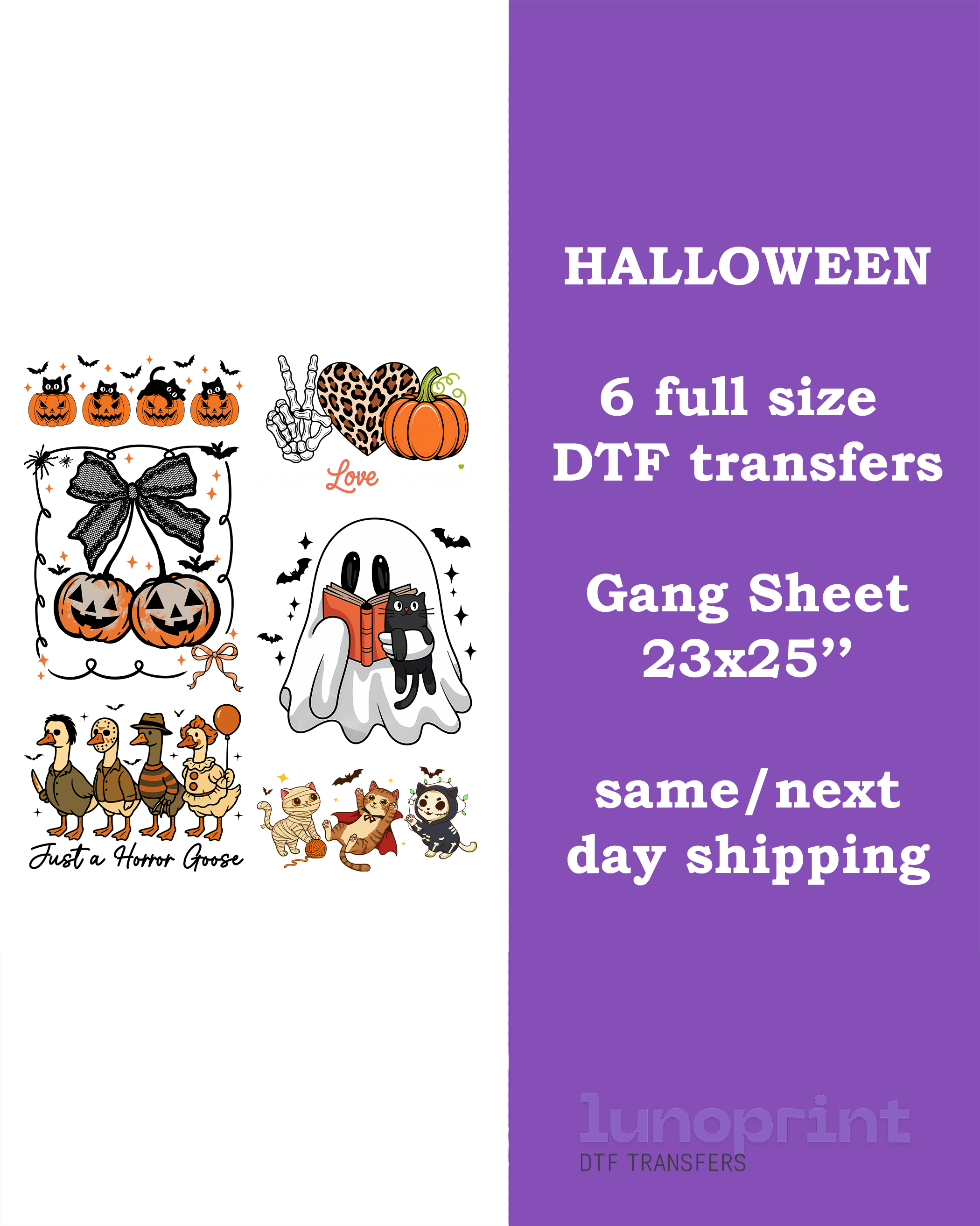 Halloween DTF Gang Sheet