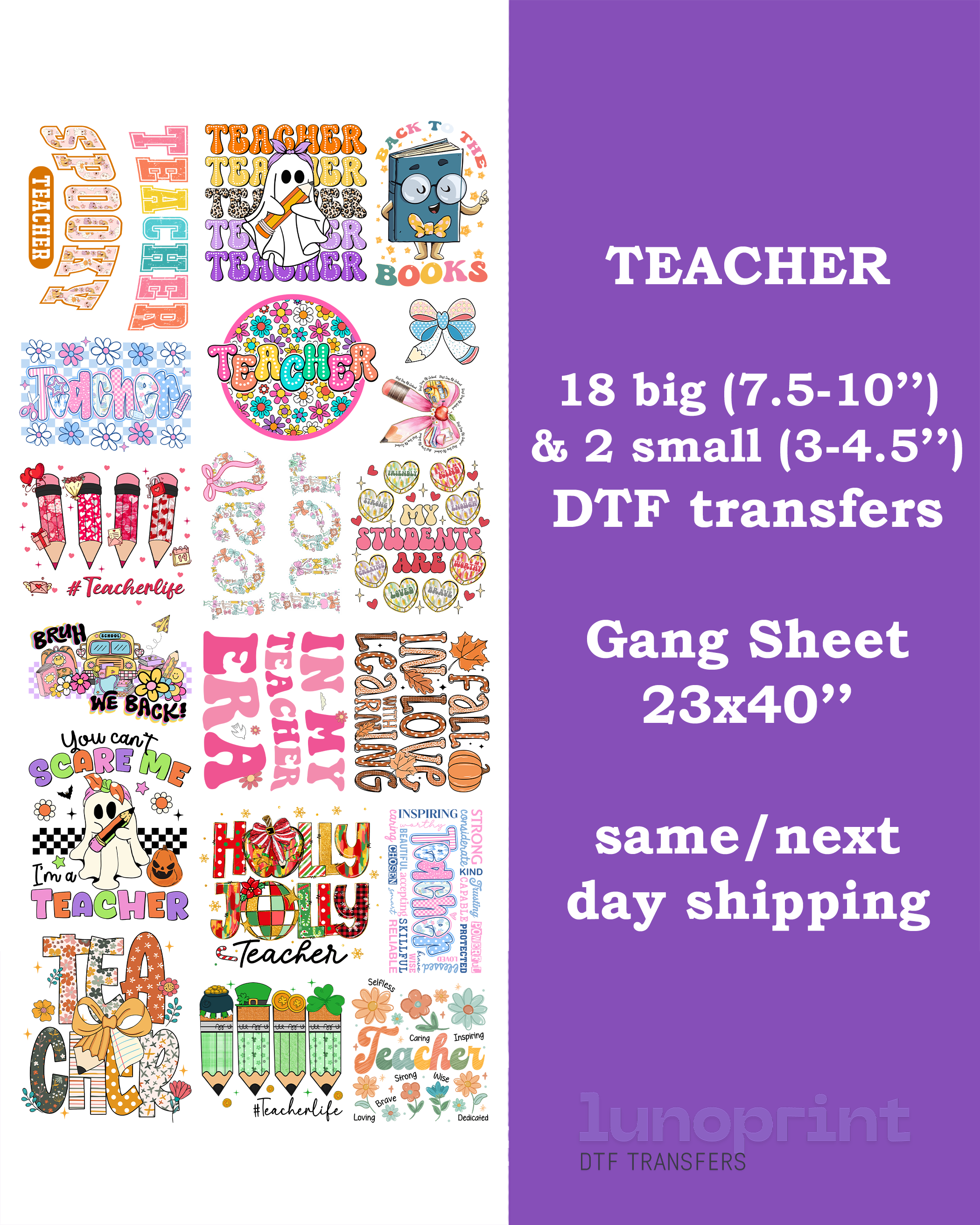 Teacher DTF Gang Sheet