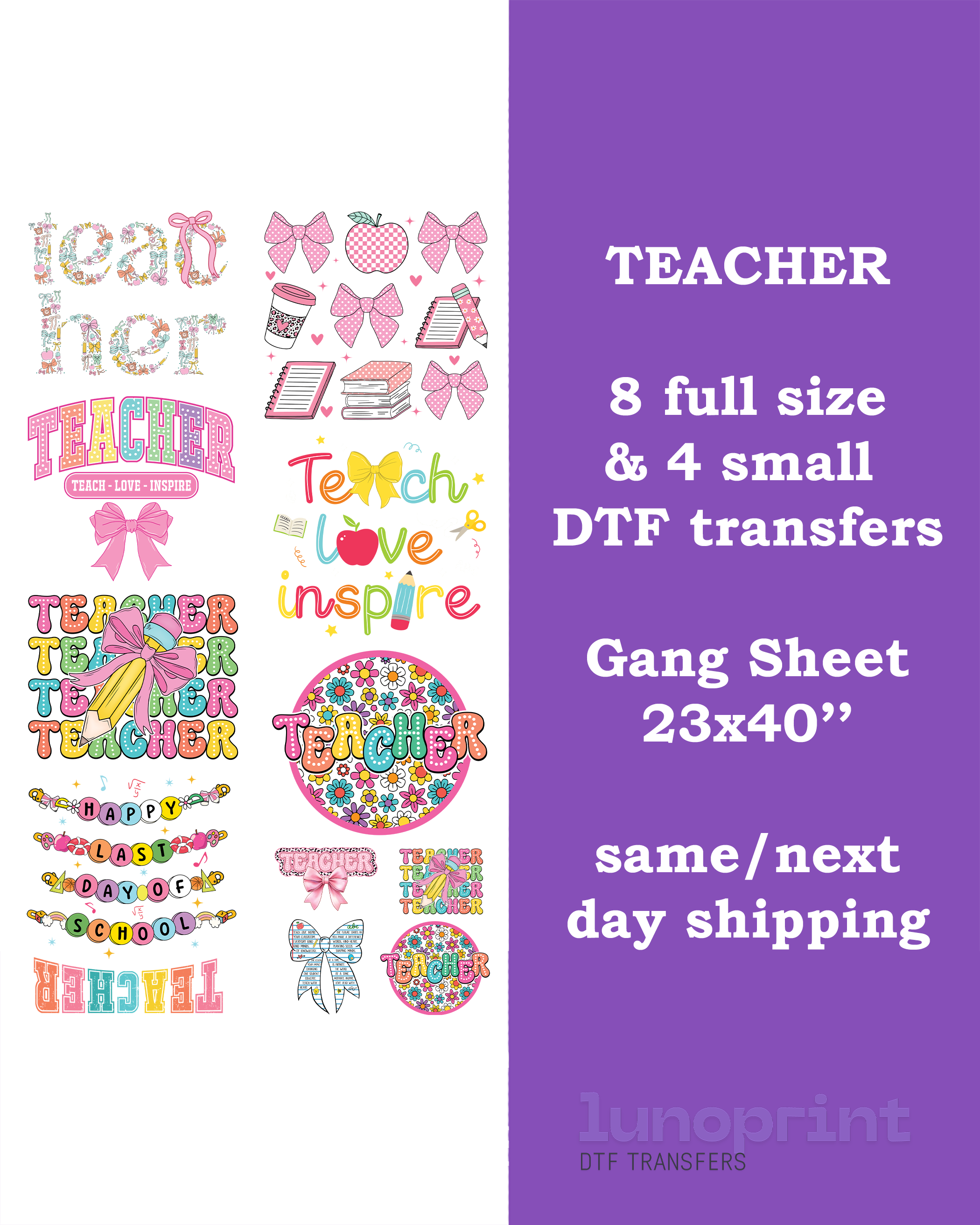 Teacher DTF Gang Sheet