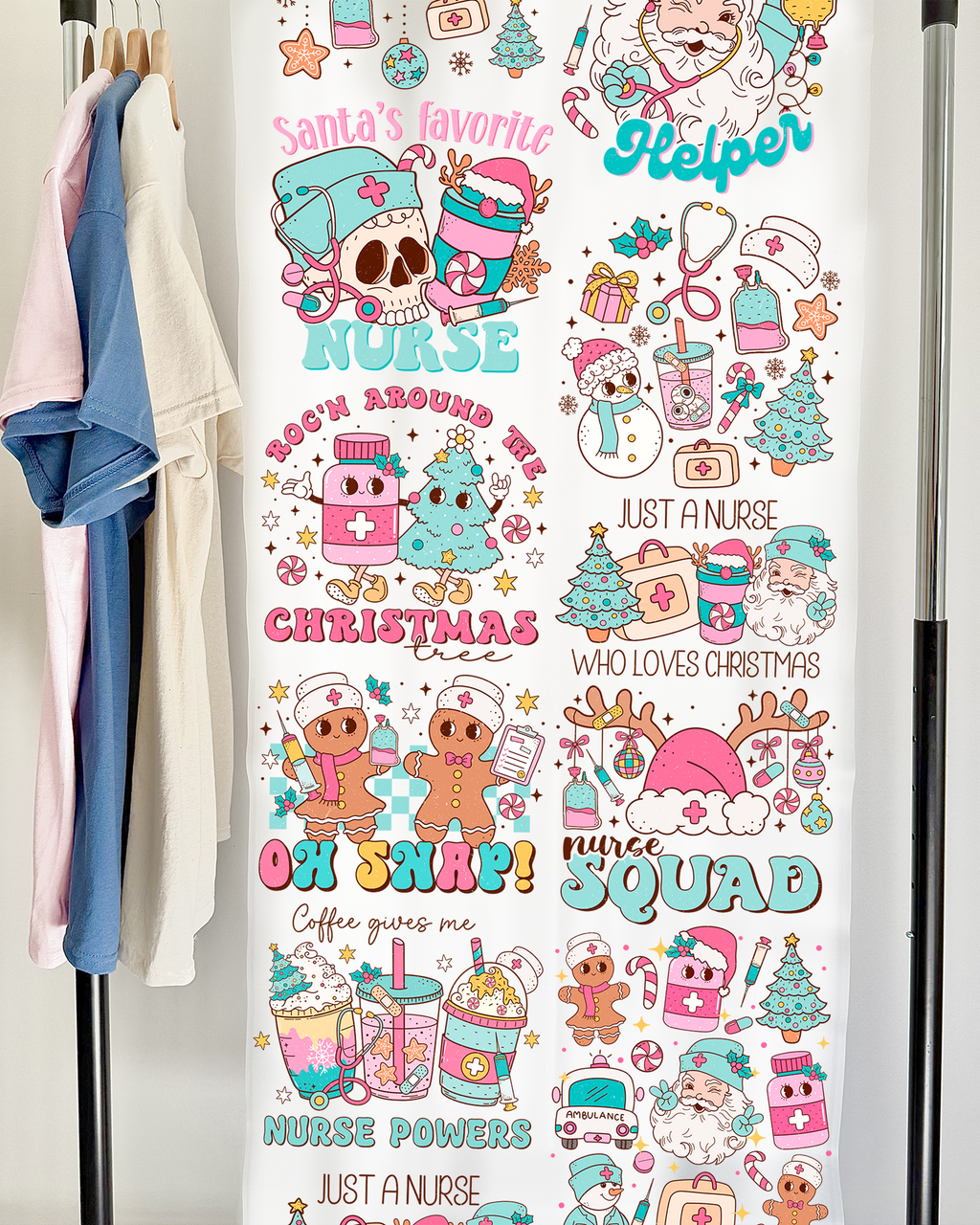 Christmas Nurse DTF Gang Sheet