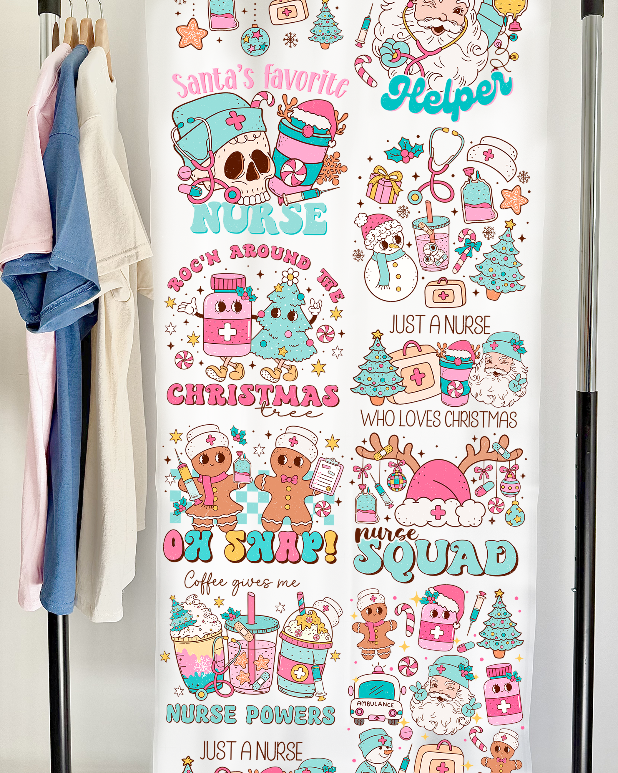 Christmas Nurse DTF Gang Sheet