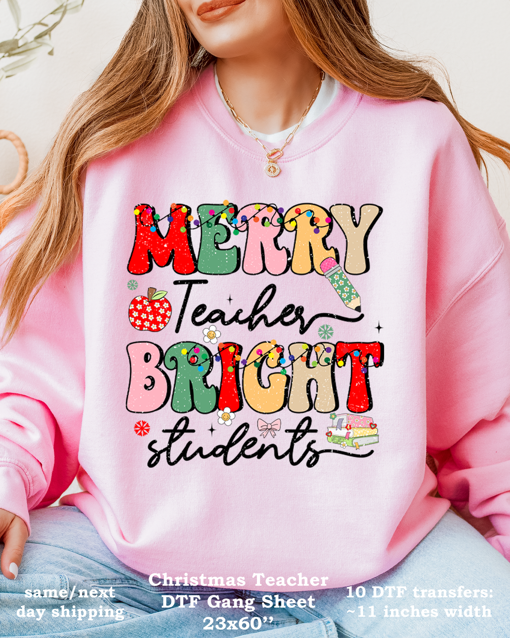 Christmas Teacher DTF Gang Sheet