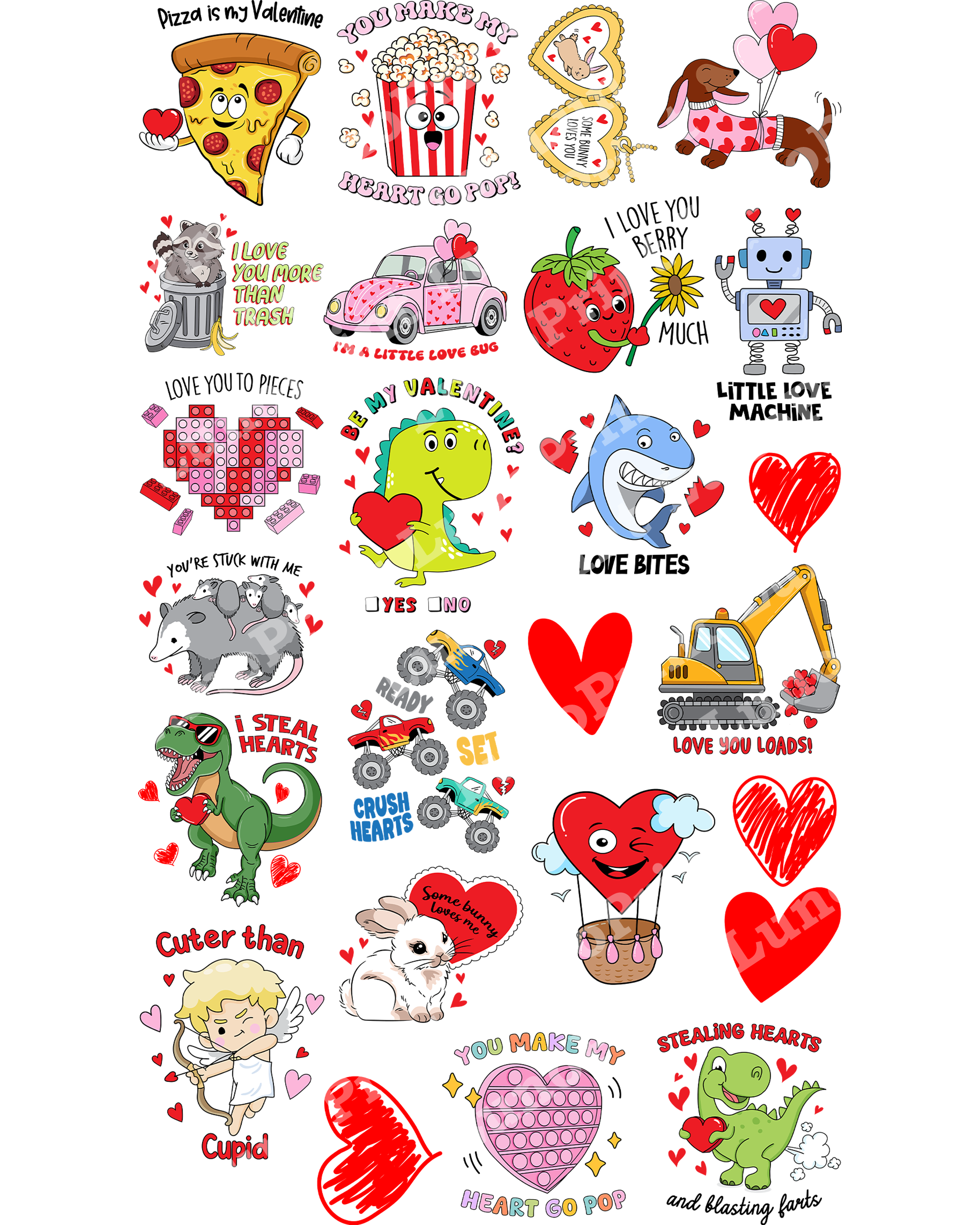 Kids Valentine's Day DTF Gang Sheet