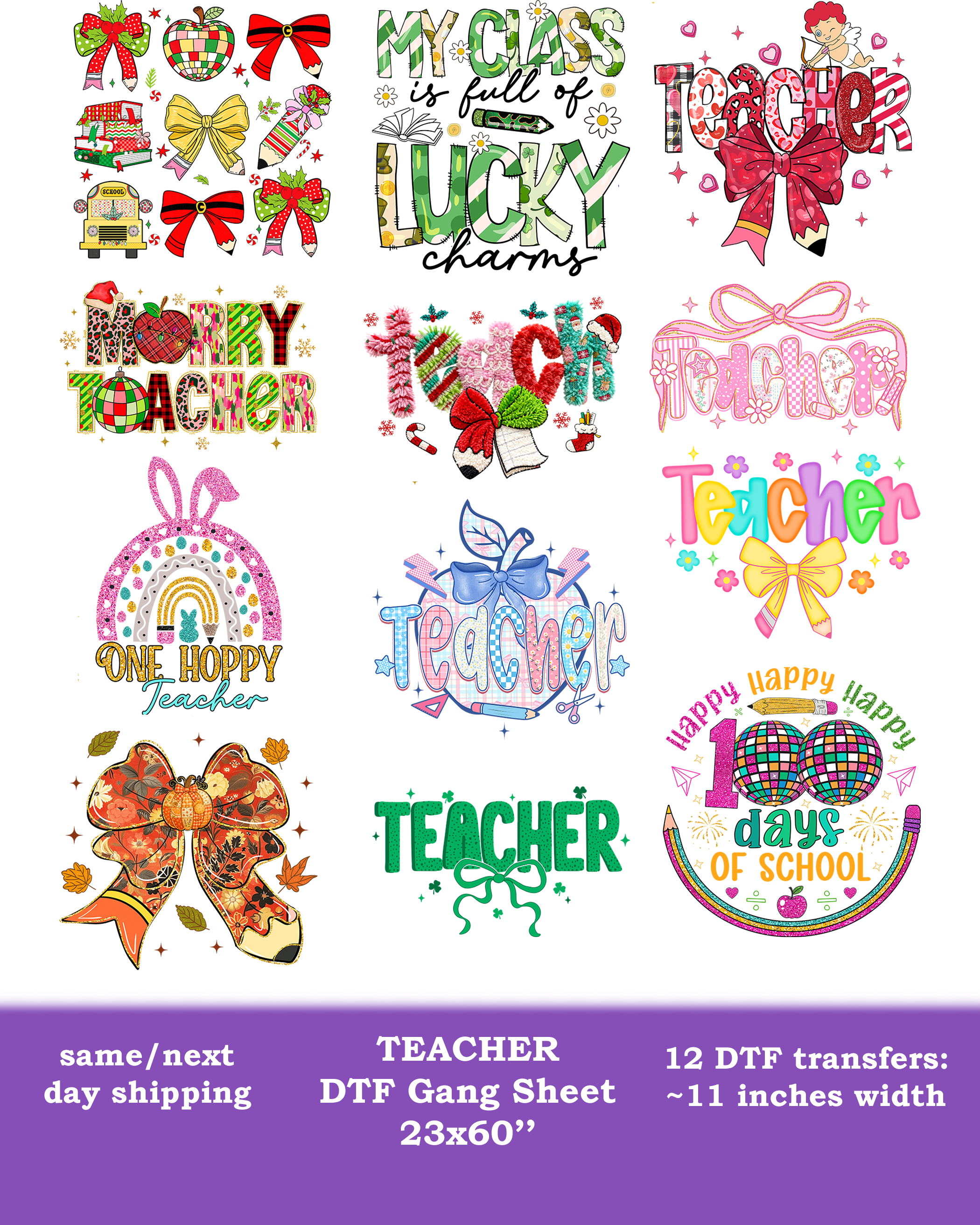 Teacher DTF Gang Sheet