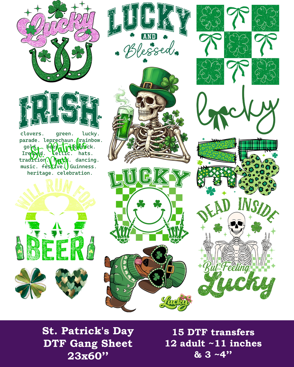 St. Patrick's Day DTF Gang Sheet