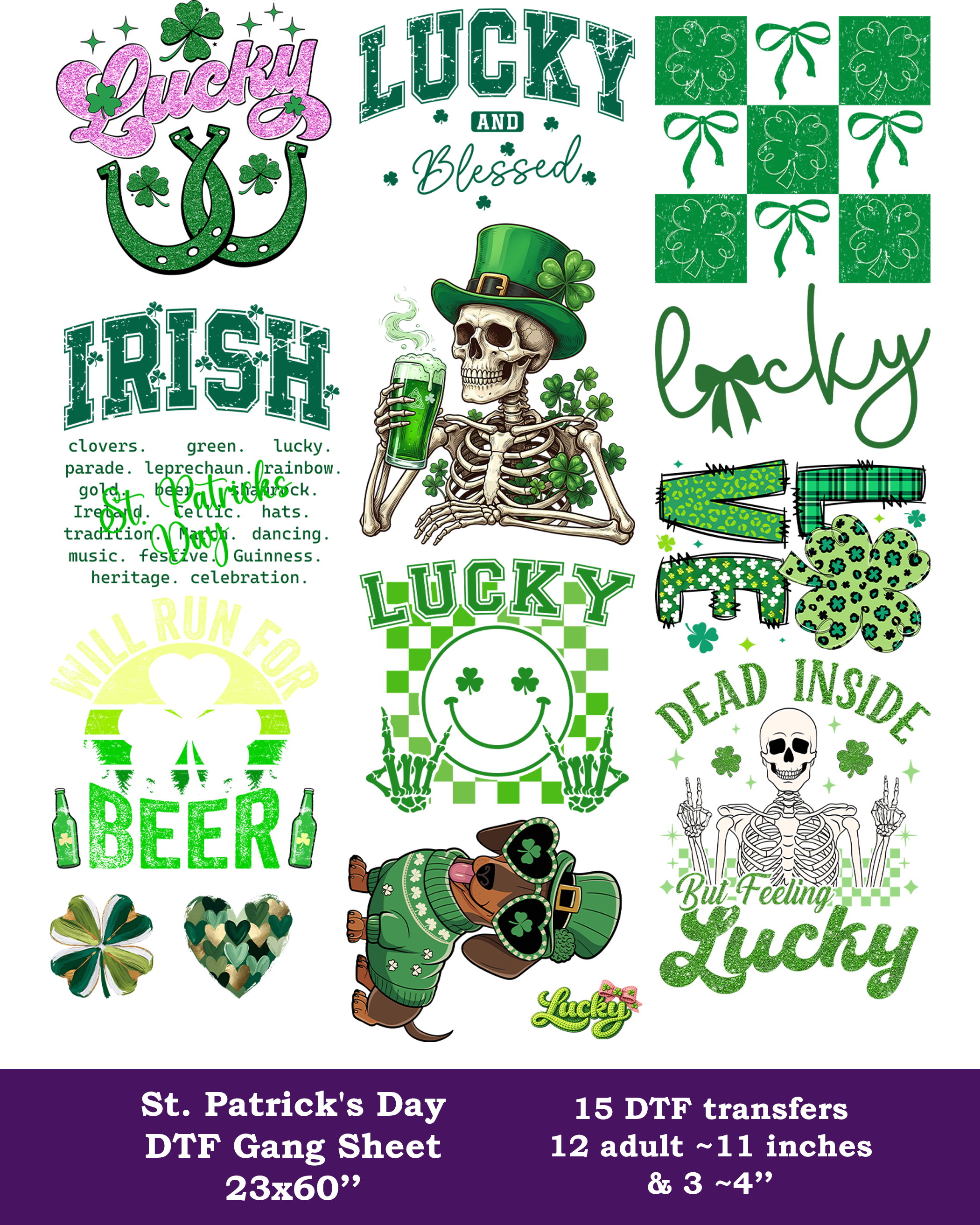 St. Patrick's Day DTF Gang Sheet