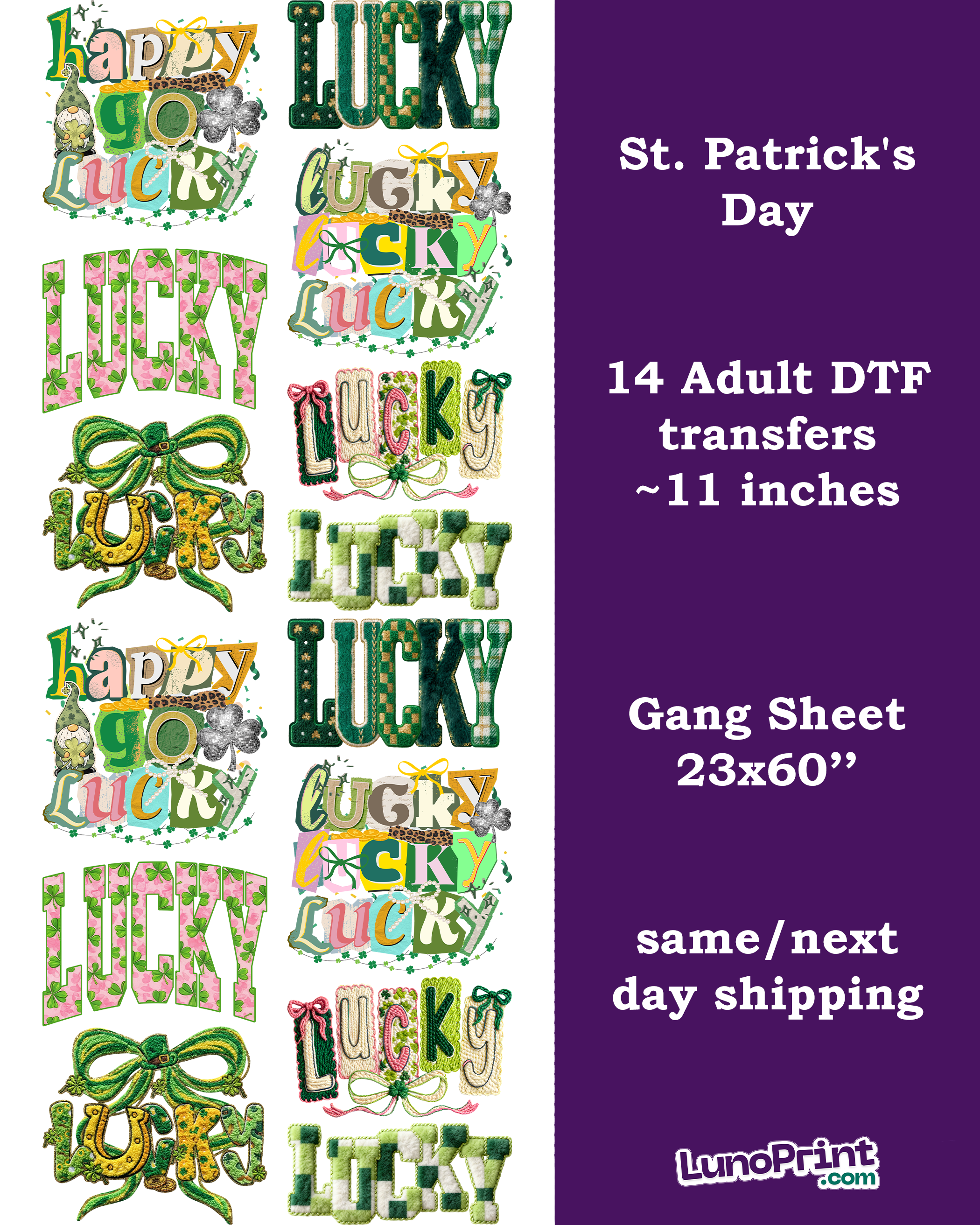 St. Patrick's Day DTF Gang Sheet
