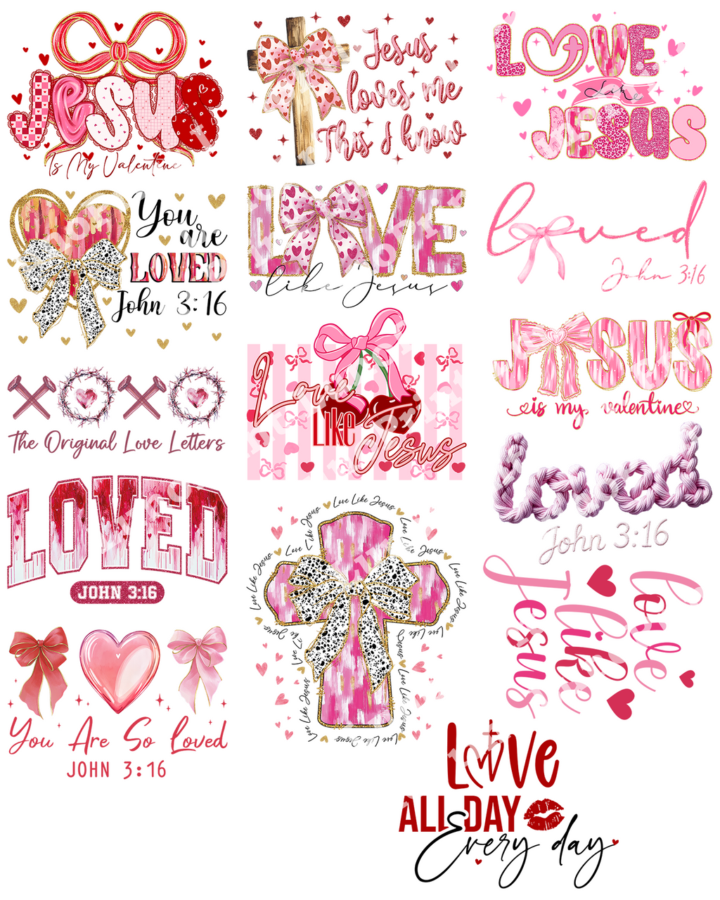 Christian Valentine's Day DTF Gang Sheet