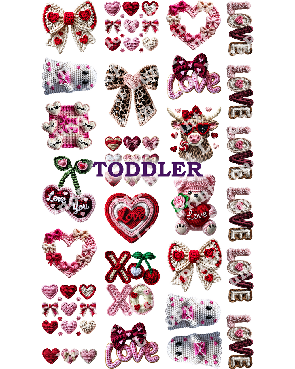 Toddler Valentine's Day DTF Gang Sheet