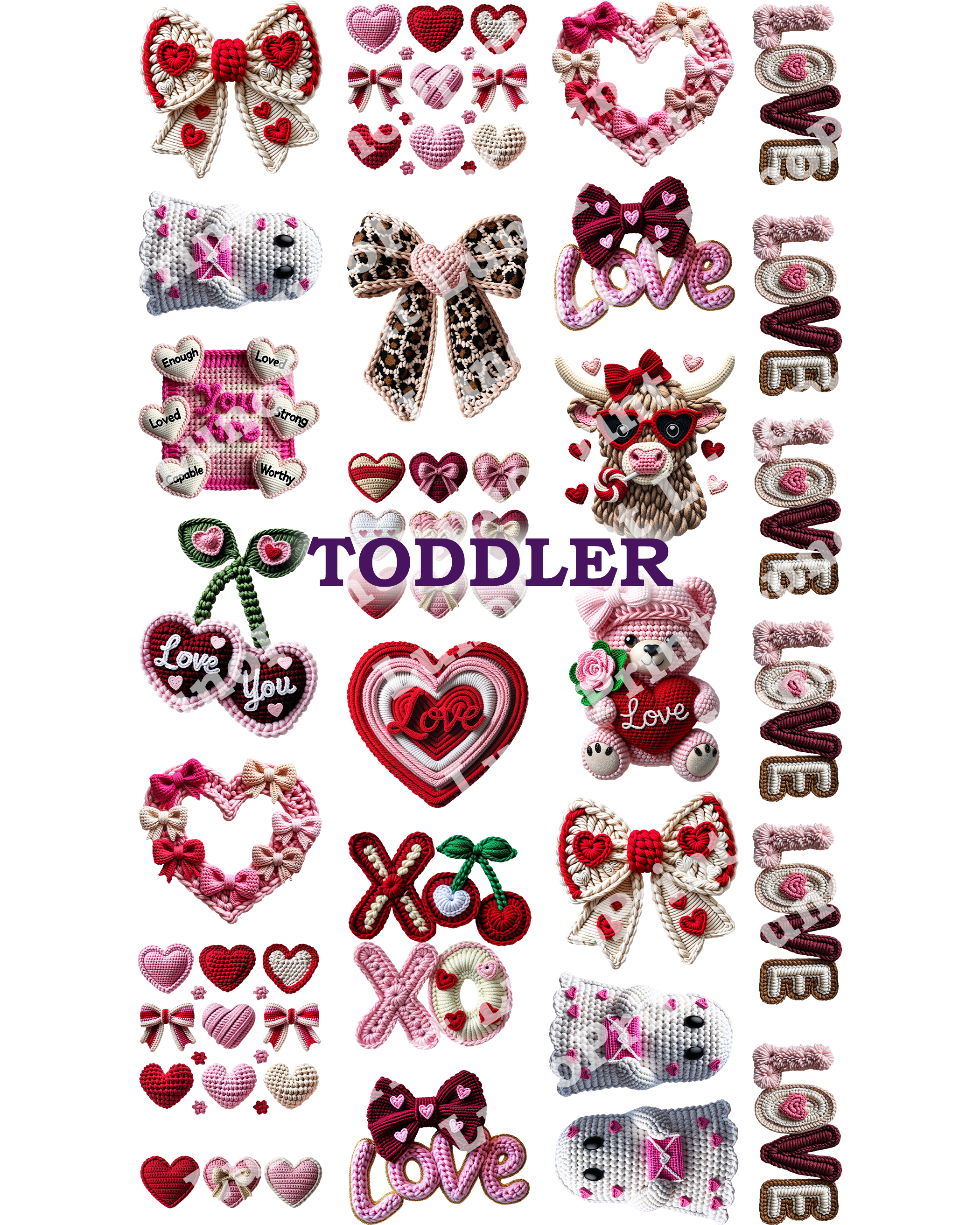 Toddler Valentine's Day DTF Gang Sheet