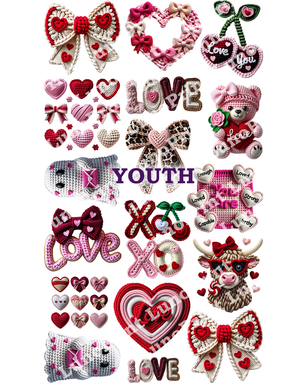Youth Valentine's Day DTF Gang Sheet