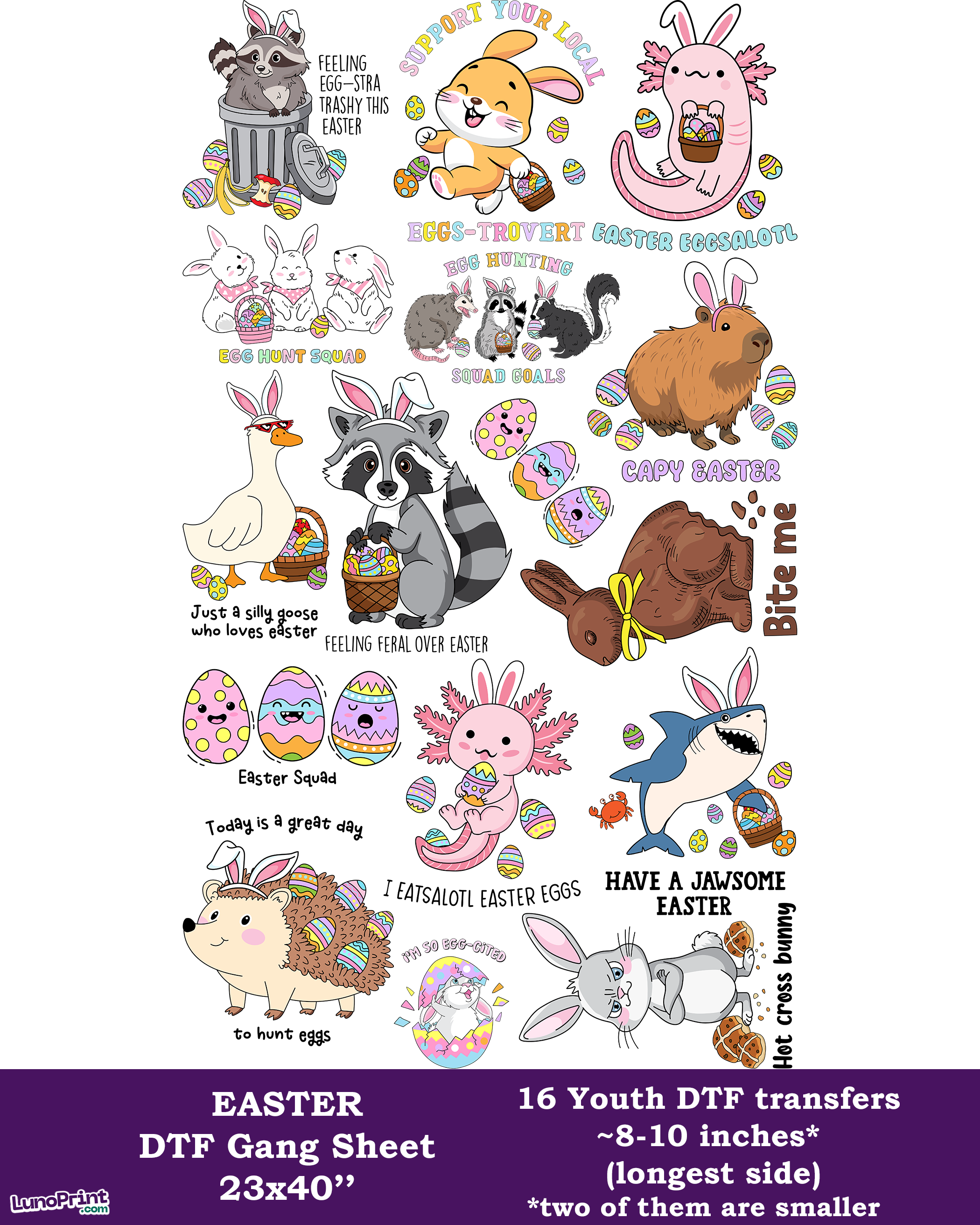 Easter DTF Gang Sheet For Youth