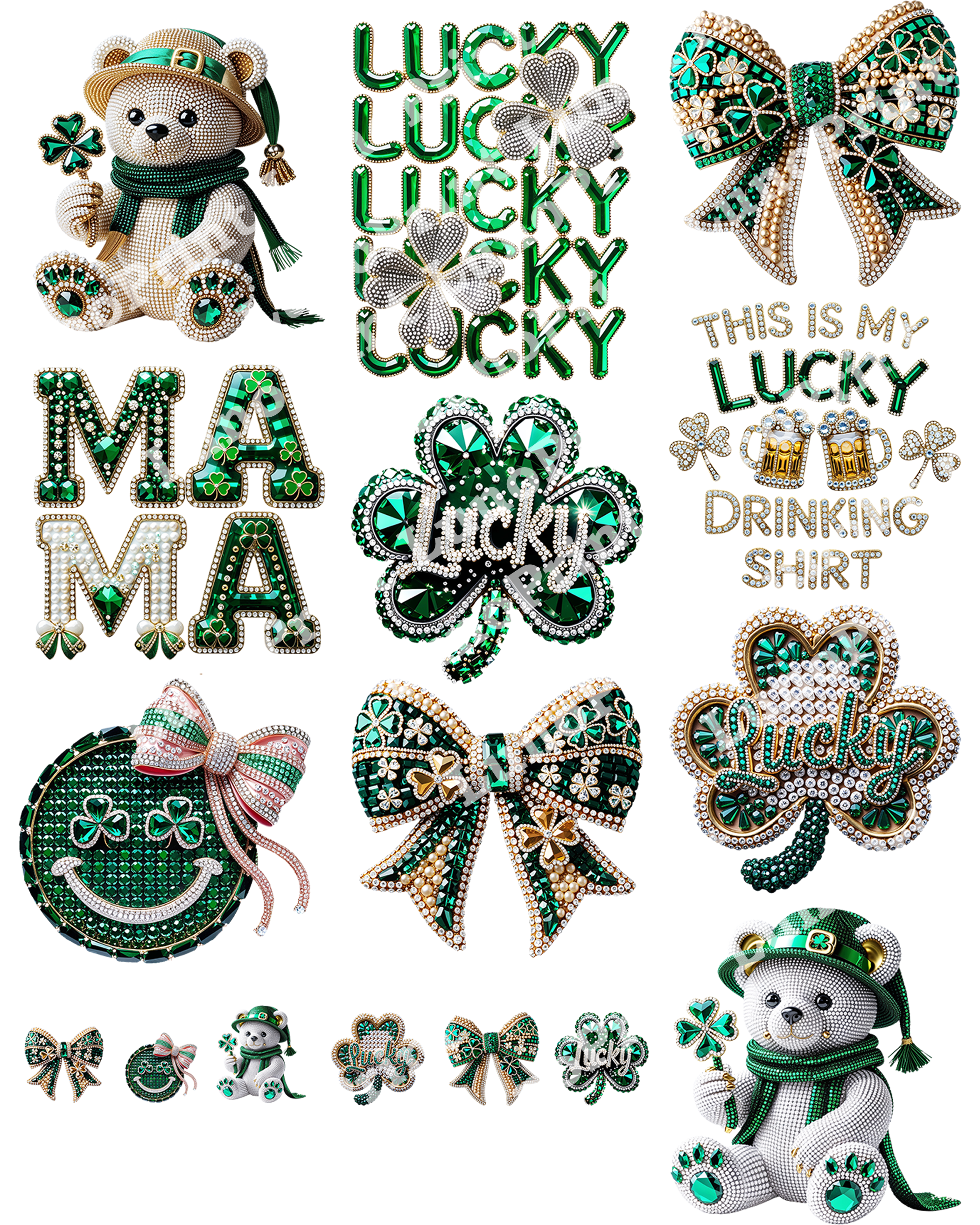 Rhinestone St. Patrick's Day DTF Gang Sheet