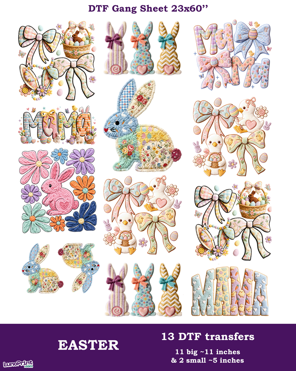 "Fluffy" Easter DTF Gang Sheet