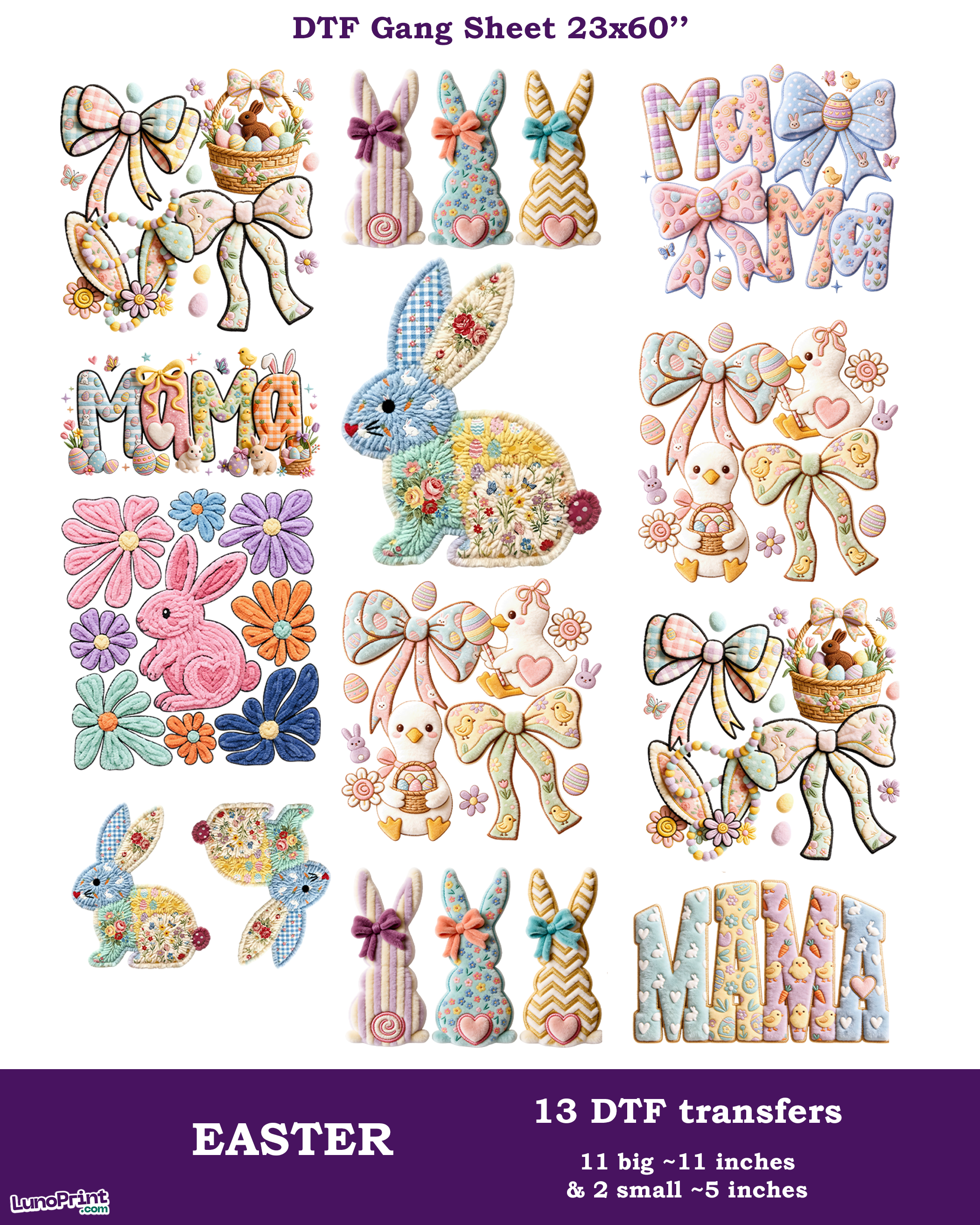 "Fluffy" Easter DTF Gang Sheet