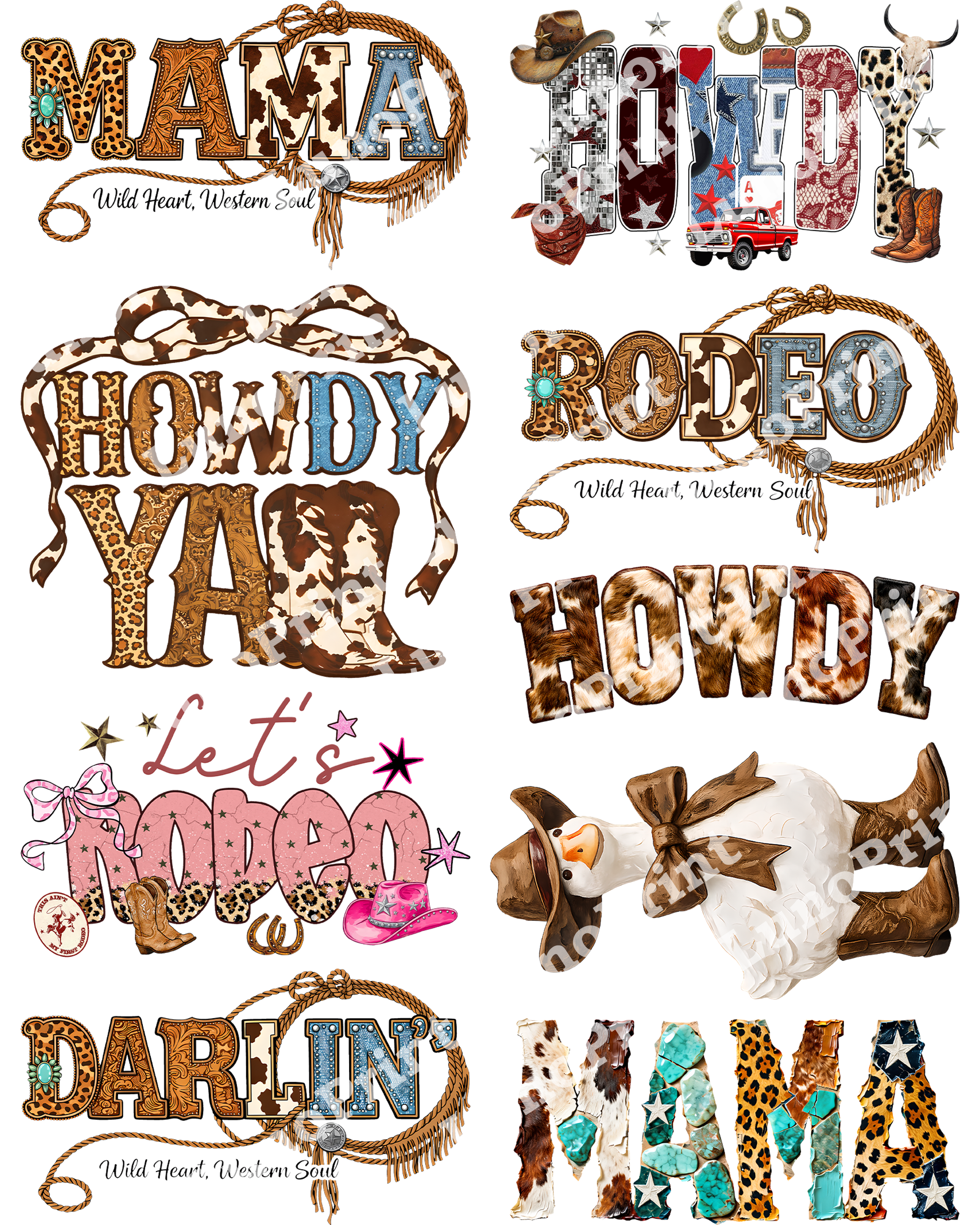 Western DTF Gang Sheet
