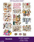 Book lovers DTF Gang Sheet