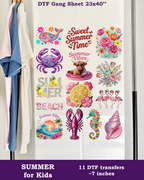 Faux Rhinestone Summer DTF Gang Sheet for KIDS