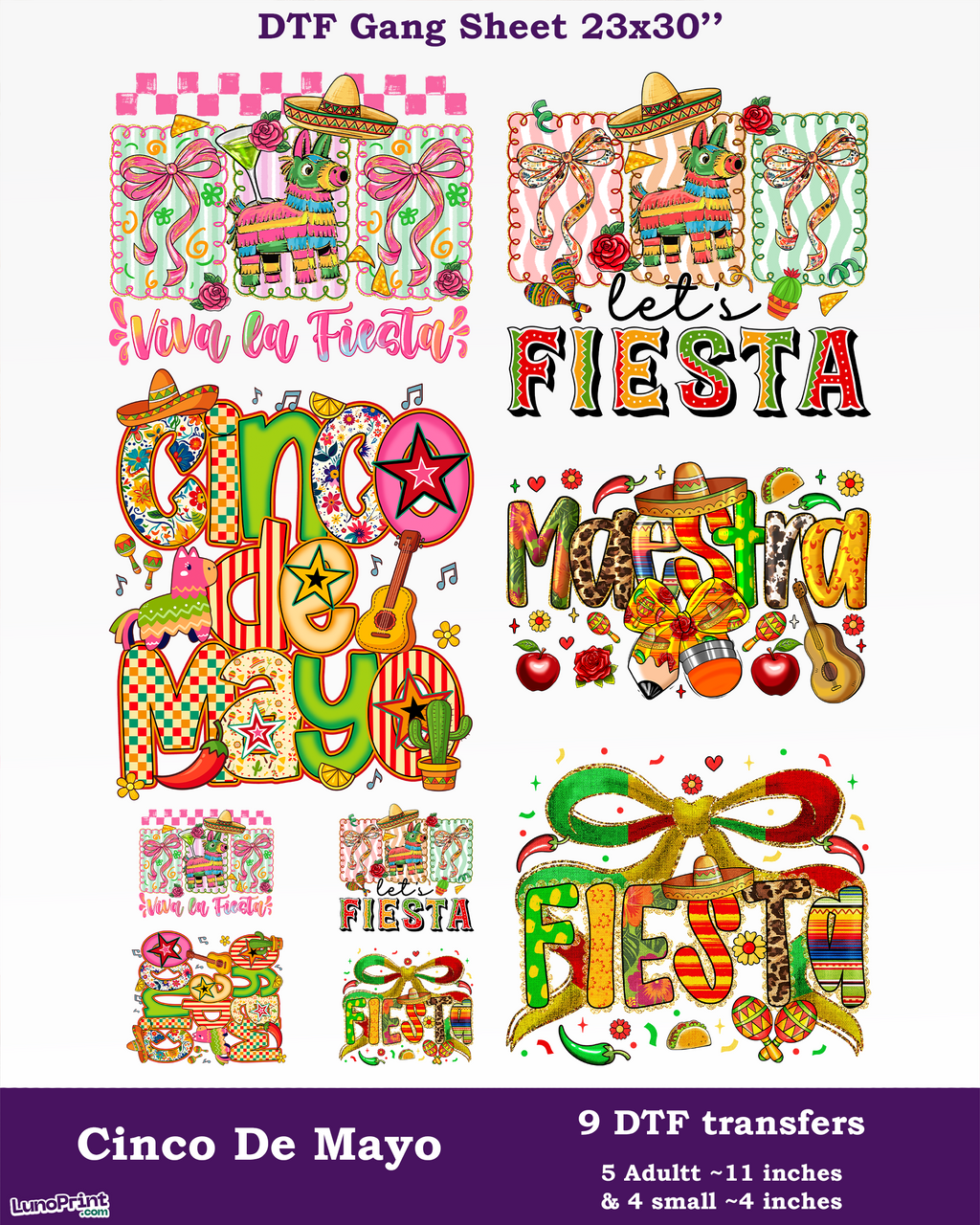 Cinco De Mayo DTF Gang Sheet