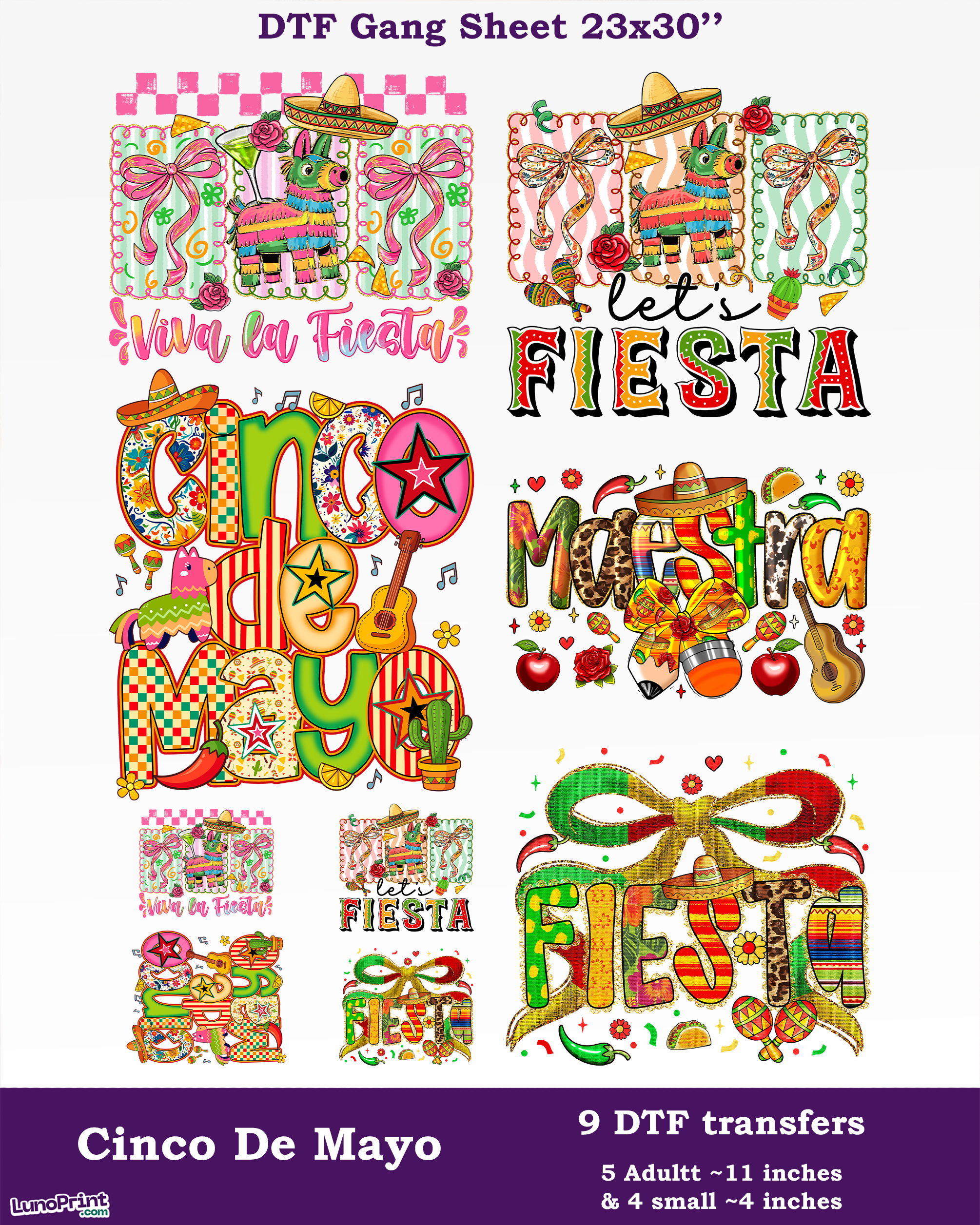 Cinco De Mayo DTF Gang Sheet