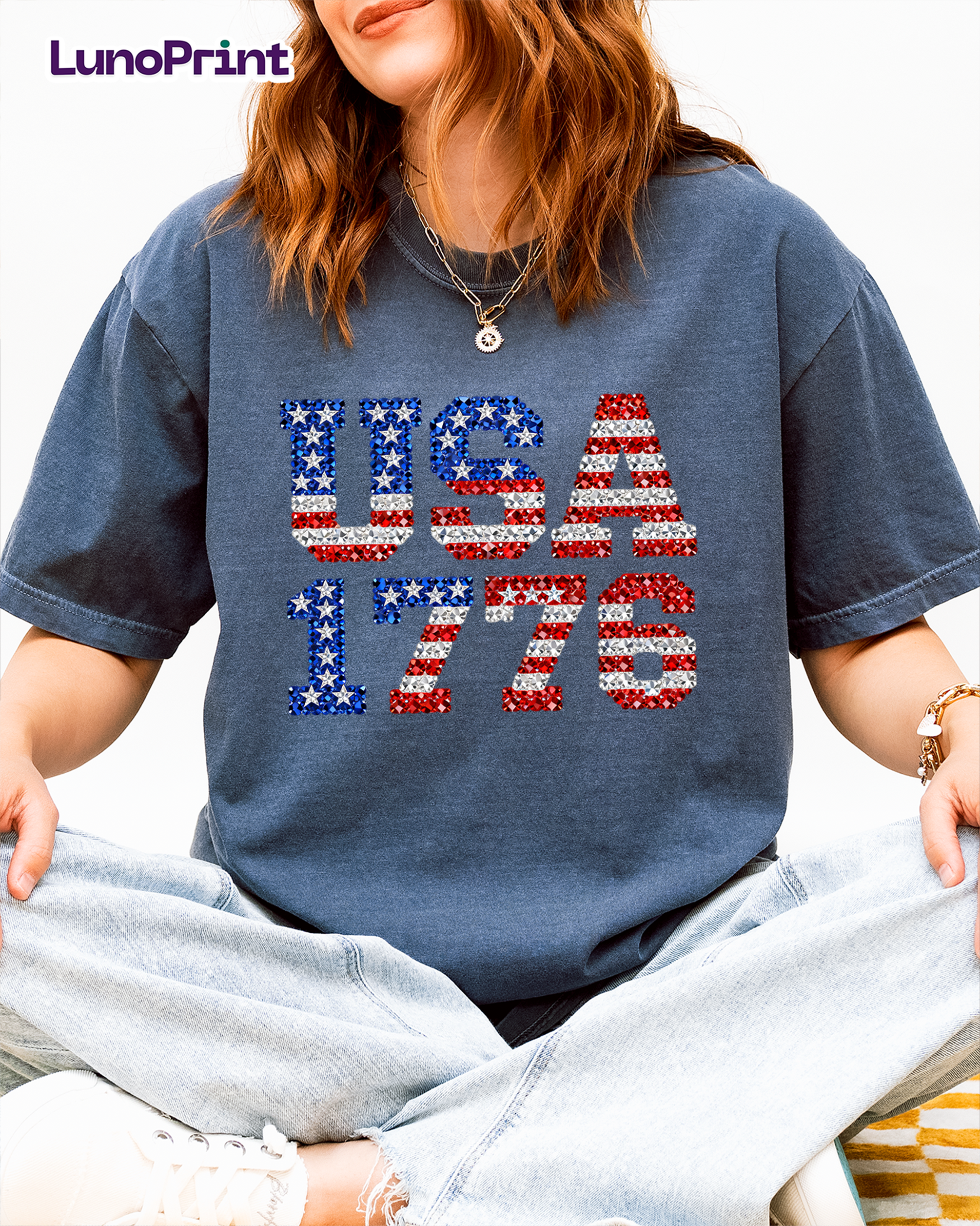 Faux Rhinestone USA DTF Gang Sheet