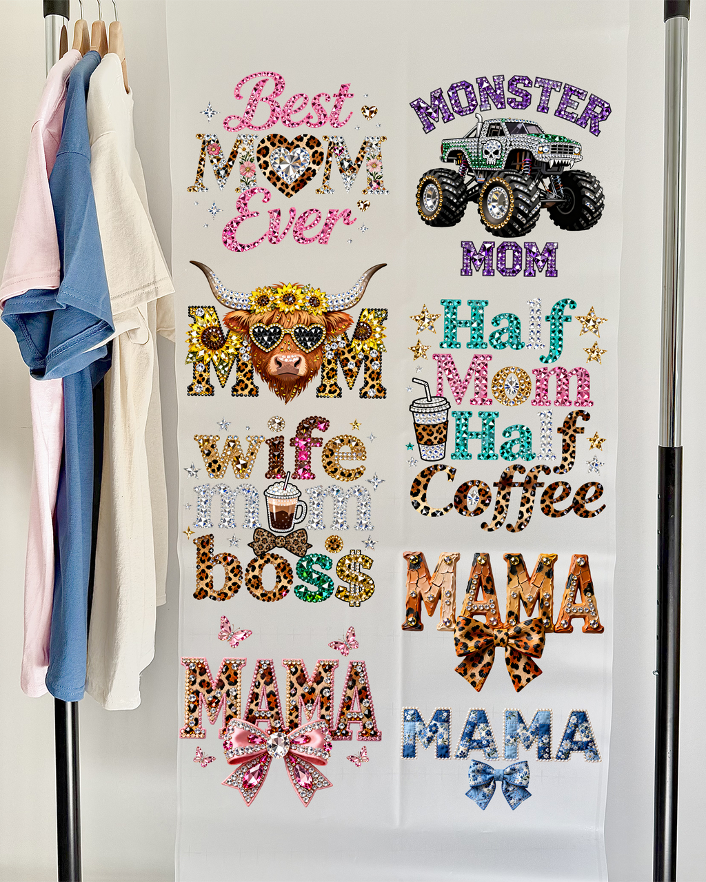 Faux Rhinestone Mama DTF Gang Sheet