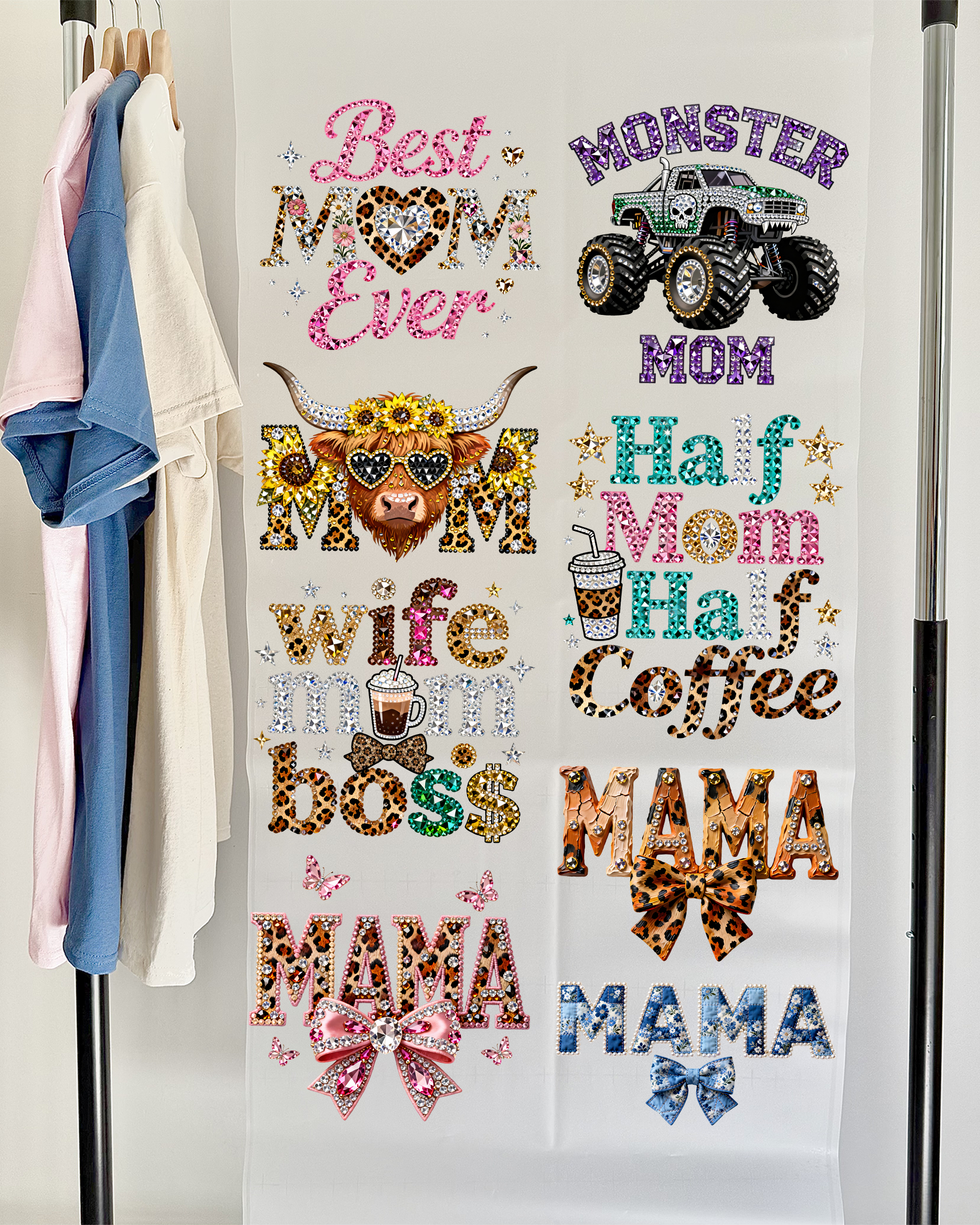 Faux Rhinestone Mama DTF Gang Sheet