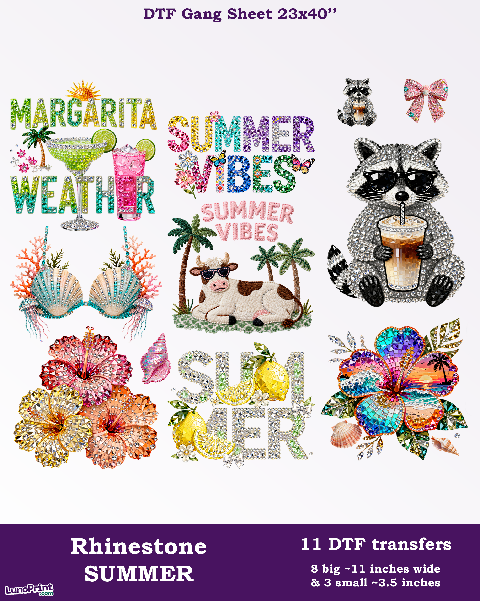 Faux Rhinestone Summer DTF Gang Sheet