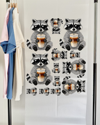 Faux Rhinestone Summer Raccoon DTF Gang Sheet
