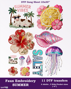 Faux Embroidery Summer DTF Gang Sheet