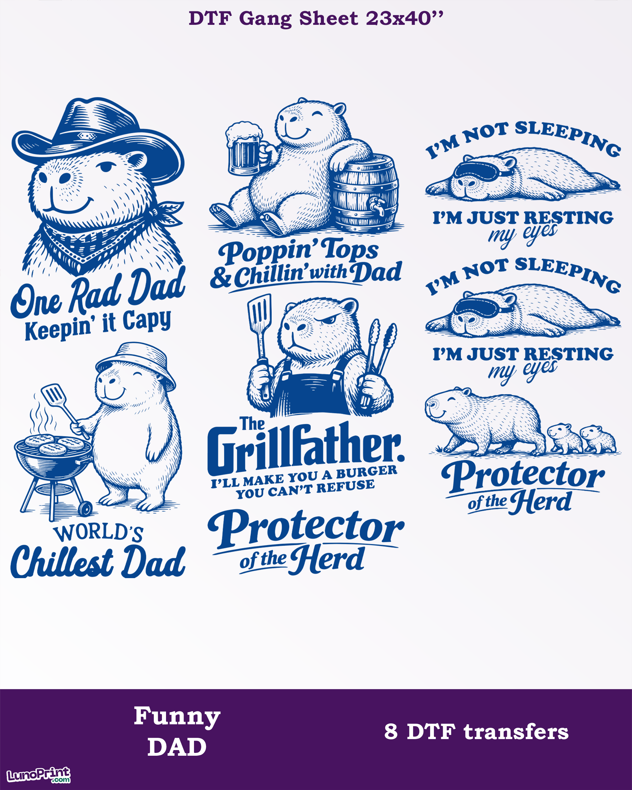 Funny Dad DTF Gang Sheet