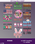 Nurse DTF Gang Sheet. Ready To Press Heat Transfers