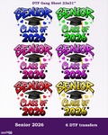 Senior 2026 DTF Gang Sheet. Ready To Press Heat Transfers